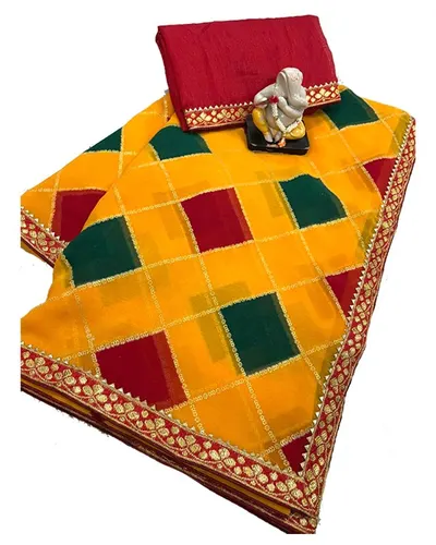 Checked Festive Saree, wholesale sarees at Sumeet Wholesale Raipur