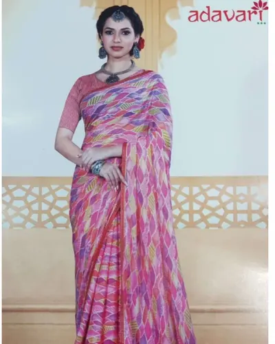 Synthetic Printed Saree, wholesale sarees at Sumeet Wholesale Raipur