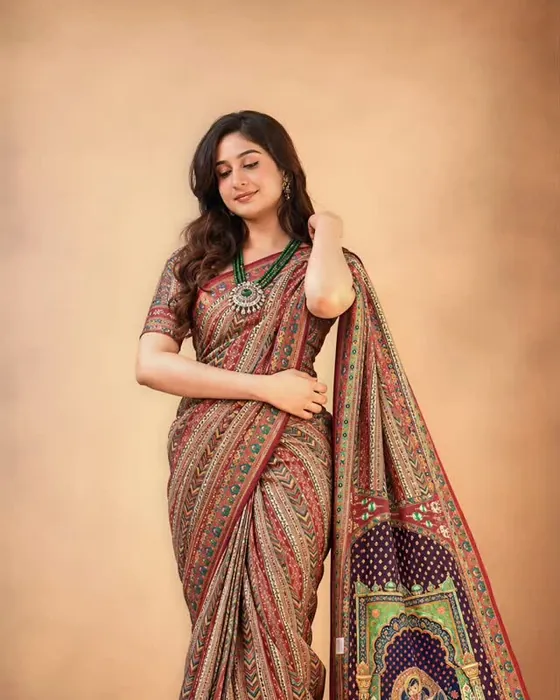 Printed silk saree