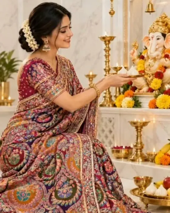Silk saree for Ganesh Chaturthi