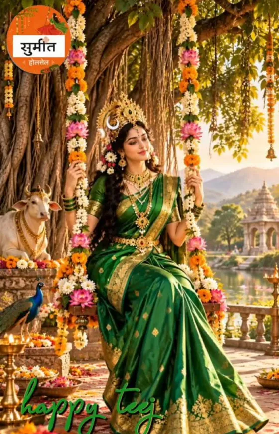 Green silk saree